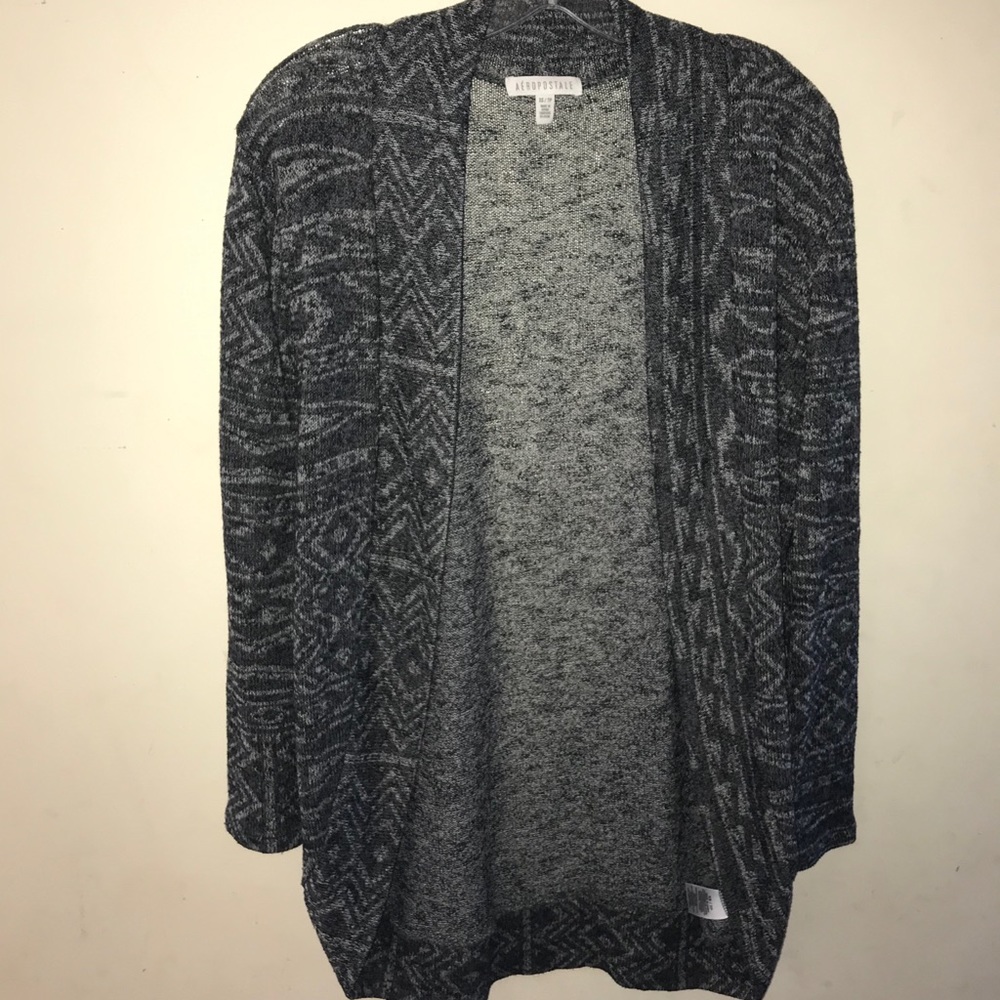 Patterned long cardigan